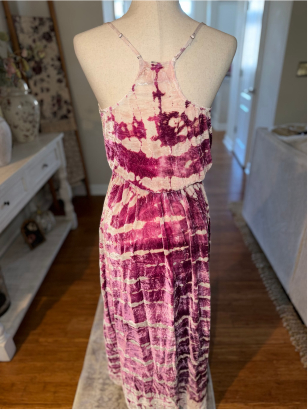 YFB Dress Size S Purple Beige Tie-Dye Velvet NWT - Picture 4 of 6